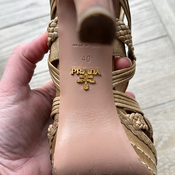 Prada stilletto platform sandals, leather‎ size 40 9 - Picture 3 of 6